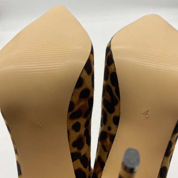 FSJ Leopard Suede Printed Toe Stilettos Heel Pumps - Picture 9 of 10